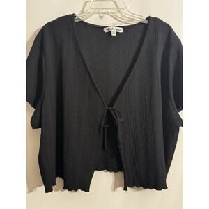 Wallflower NWT Black Tie Front Top Sz 3X Boho Lagenlook Capsule Travel